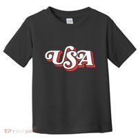 Usa Retro Typography Patriotic Toddler T-Shirt thumb 0