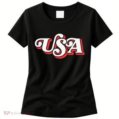 Usa Retro Typography Patriotic Women's T-Shirt