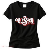 Usa Retro Typography Patriotic Women's T-Shirt thumb 0