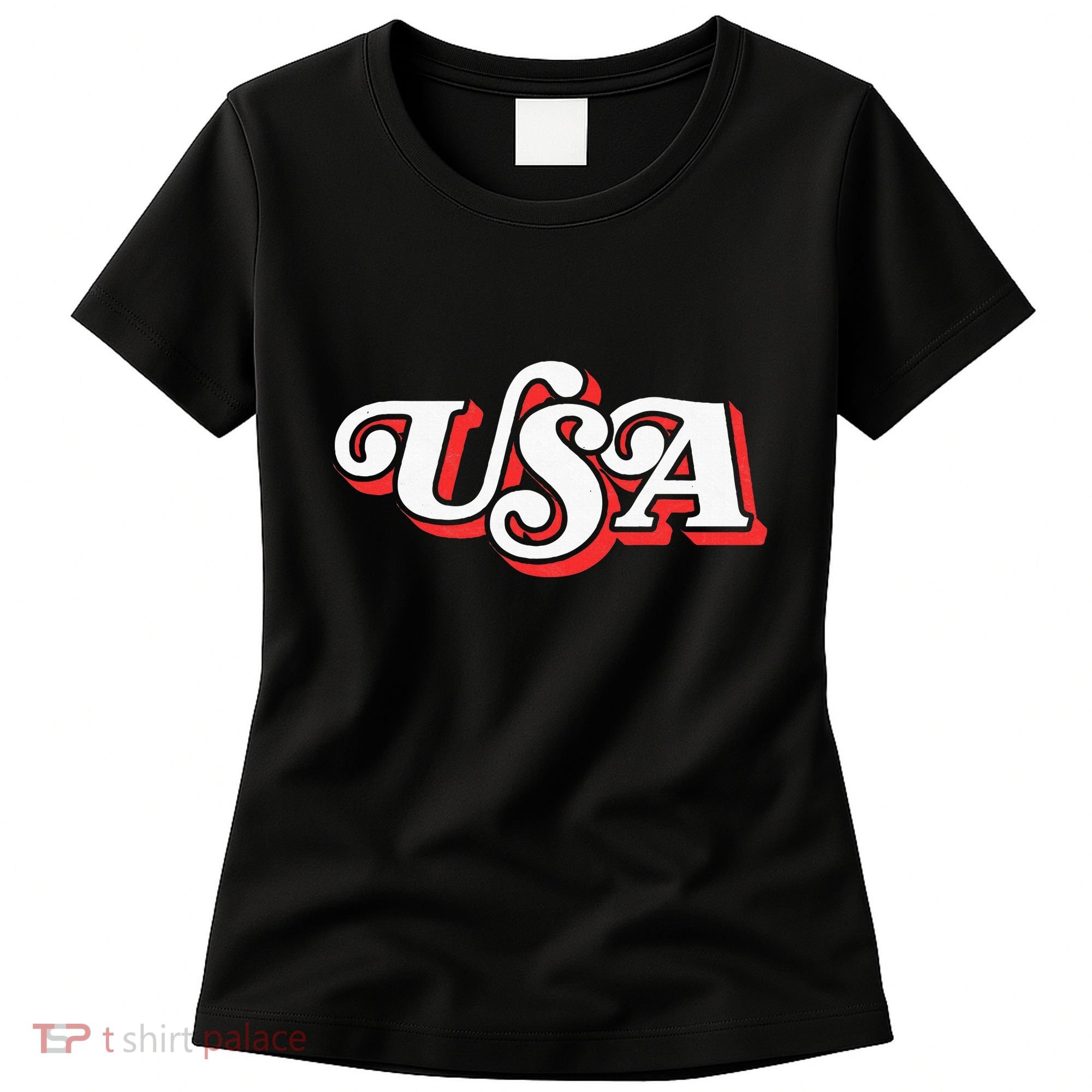 Usa Retro Typography Patriotic Women's T-Shirt