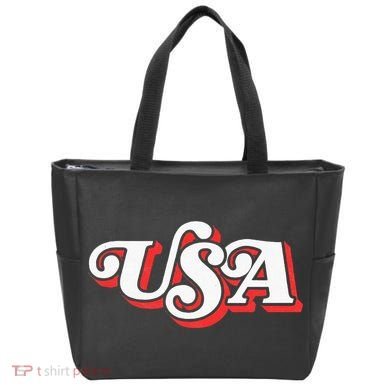 Usa Retro Typography Patriotic Tote Bag