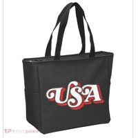 Usa Retro Typography Patriotic Tote Bag thumb 2