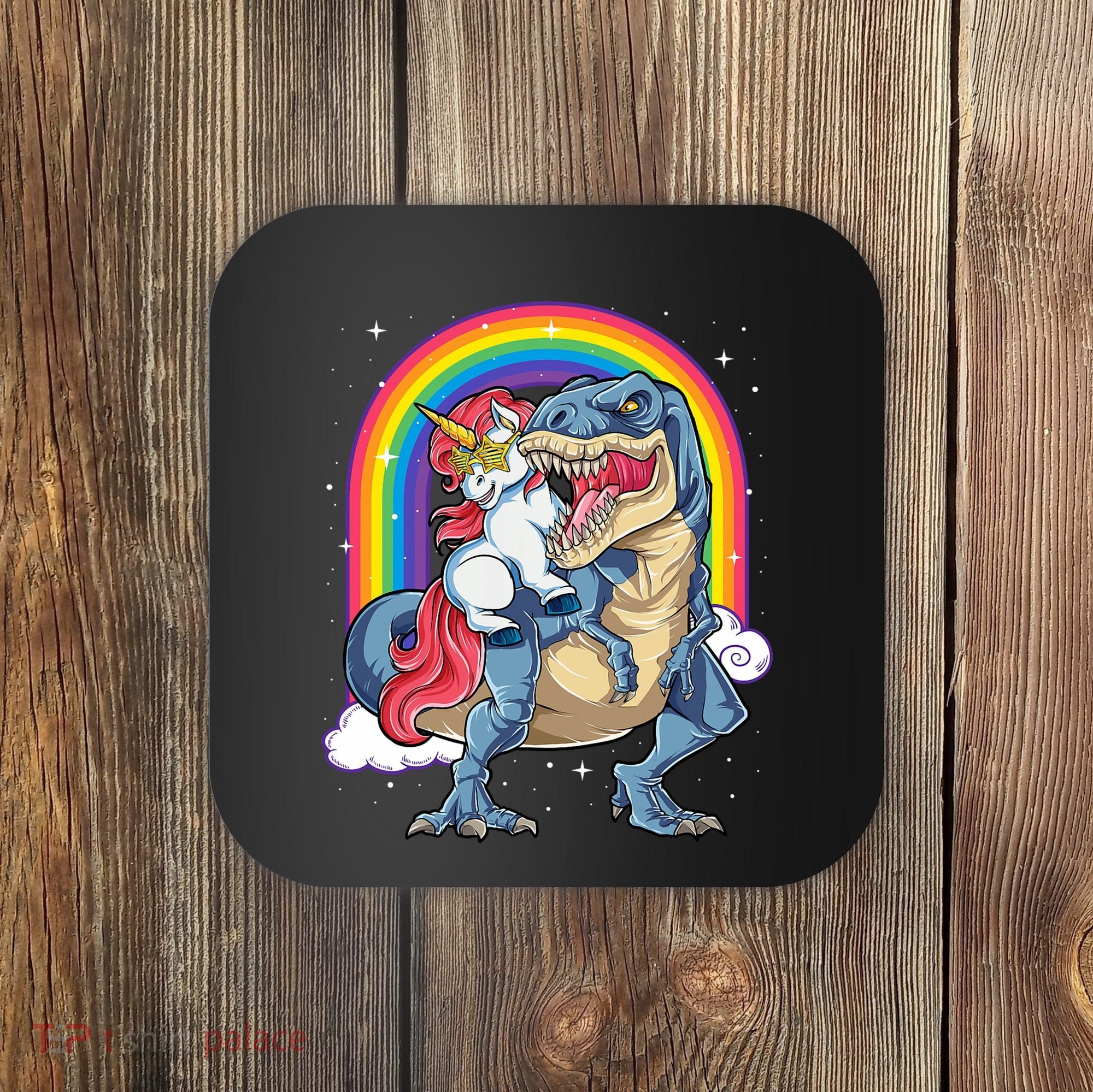 Unicorn Riding T Rex Dinosaur Rainbow Coaster