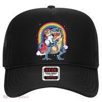 Unicorn Riding T Rex Dinosaur Rainbow Hat thumb 0
