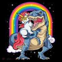 Unicorn Riding T Rex Dinosaur Rainbow Visor thumb 3