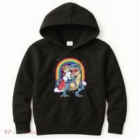 Unicorn Riding T Rex Dinosaur Rainbow Kids Hoodie thumb 0