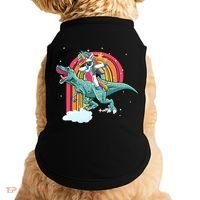 Unicorn Riding T Rex Dinosaur Rainbow Cool Gift Doggie Tank thumb 0