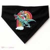 Unicorn Riding T Rex Dinosaur Rainbow Cool Gift USA-Made Doggie Bandana thumb 0