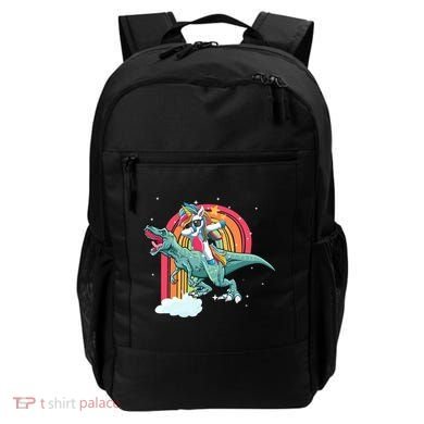 Unicorn Riding T Rex Dinosaur Rainbow Cool Gift Backpack