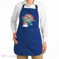 Unicorn Riding T Rex Dinosaur Rainbow Cool Gift Apron thumb 2