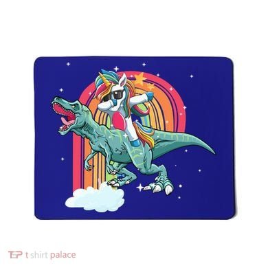 Unicorn Riding T Rex Dinosaur Rainbow Cool Gift Mousepad