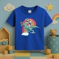 Unicorn Riding T Rex Dinosaur Rainbow Cool Gift Toddler T-Shirt thumb 3