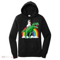 Unicorn Riding T Rex Dinosaur Rainbow Gift Women's Hoodie thumb 0
