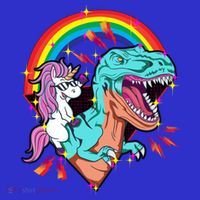 Unicorn Riding T Rex Rainbow Synthwave Dinosaur Gift Kids Hoodie thumb 5
