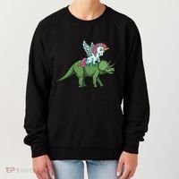 Unicorn Riding Triceratops Funny Dinosaurs Cool Gift Women's Sweatshirt thumb 0