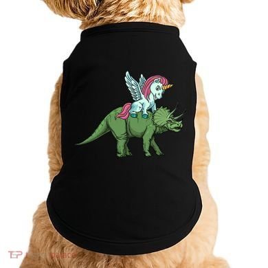 Unicorn Riding Triceratops Funny Dinosaurs Cool Gift Doggie Tank