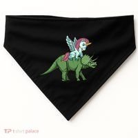 Unicorn Riding Triceratops Funny Dinosaurs Cool Gift USA-Made Doggie Bandana thumb 0