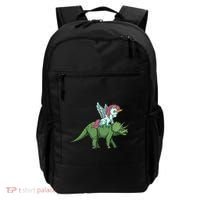 Unicorn Riding Triceratops Funny Dinosaurs Cool Gift Backpack thumb 0