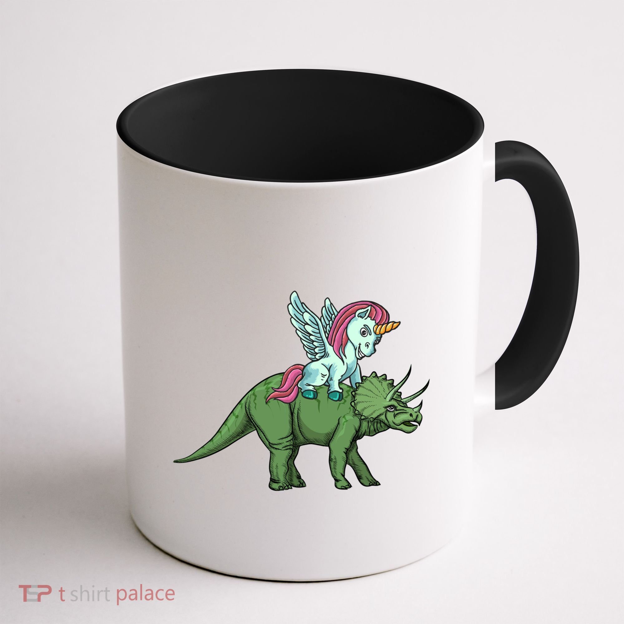 Unicorn Riding Triceratops Funny Dinosaurs Cool Gift Coffee Mug