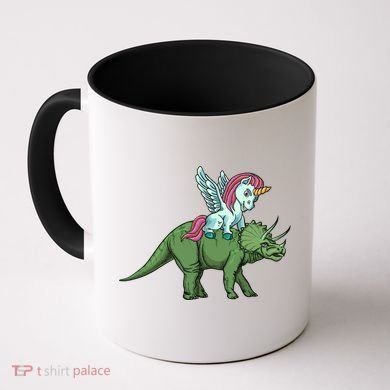 Unicorn Riding Triceratops Funny Dinosaurs Cool Gift Coffee Mug
