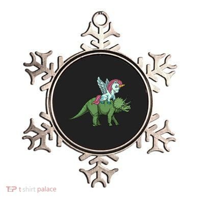 Unicorn Riding Triceratops Funny Dinosaurs Cool Gift Ornament