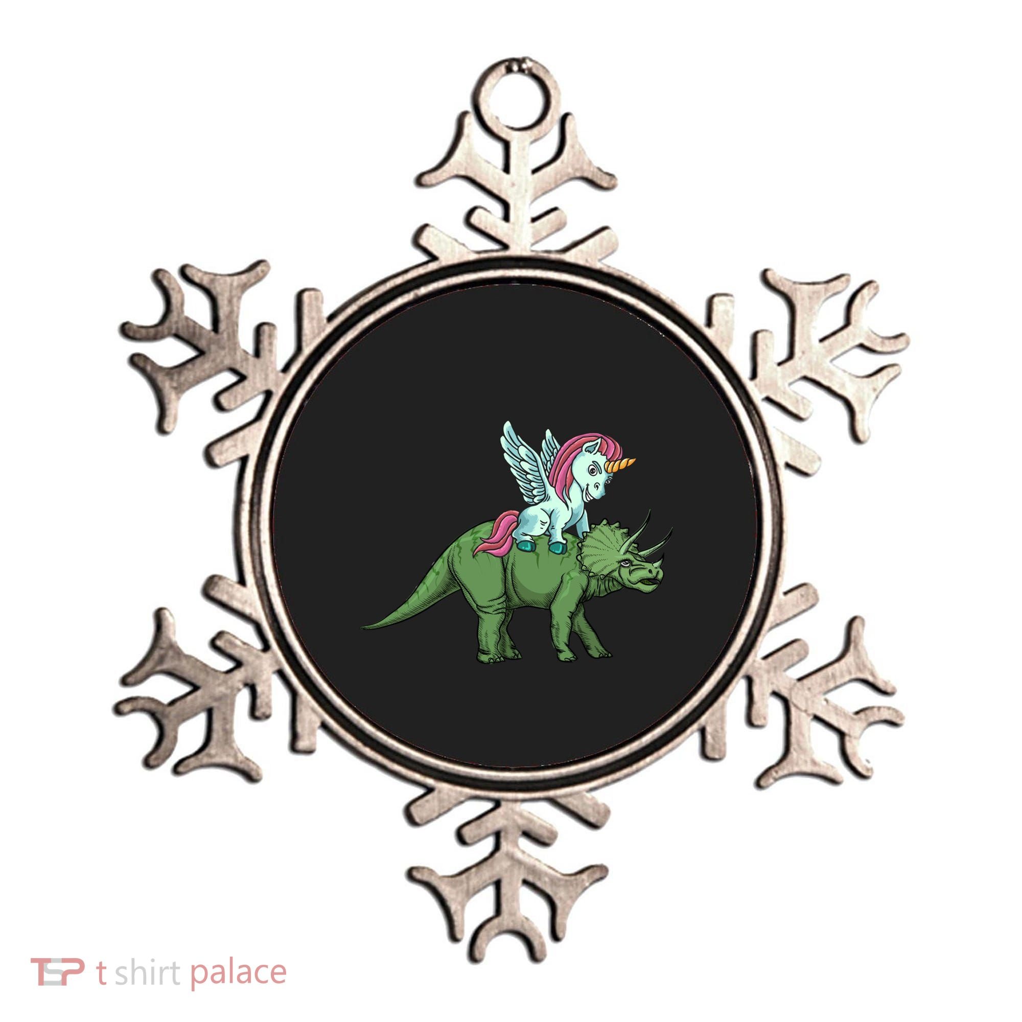 Unicorn Riding Triceratops Funny Dinosaurs Cool Gift Ornament