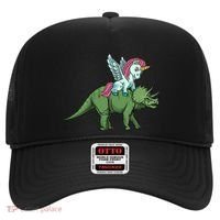 Unicorn Riding Triceratops Funny Dinosaurs Cool Gift Hat thumb 0