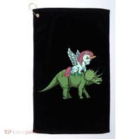 Unicorn Riding Triceratops Funny Dinosaurs Cool Gift Golf Towel thumb 0