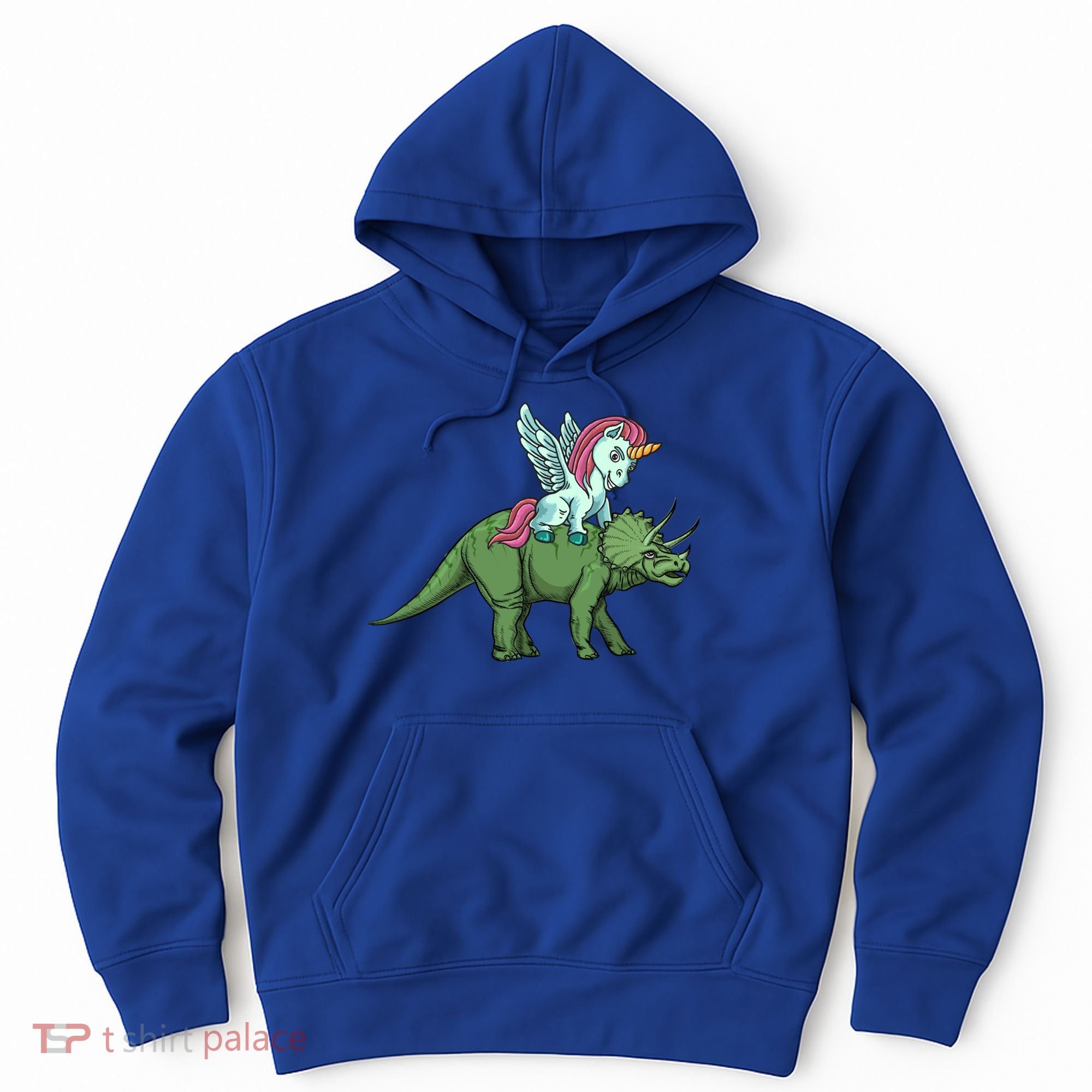 Unicorn Riding Triceratops Funny Dinosaurs Cool Gift Hoodie