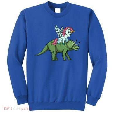 Unicorn Riding Triceratops Funny Dinosaurs Cool Gift Sweatshirt