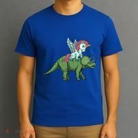 Unicorn Riding Triceratops Funny Dinosaurs Cool Gift T-Shirt thumb 3