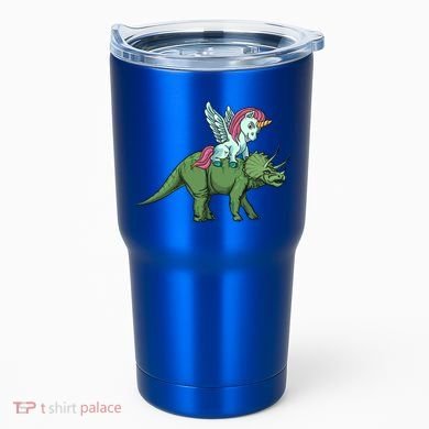 Unicorn Riding Triceratops Funny Dinosaurs Cool Gift Tumbler