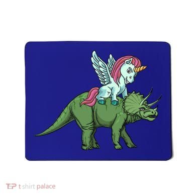 Unicorn Riding Triceratops Funny Dinosaurs Cool Gift Mousepad