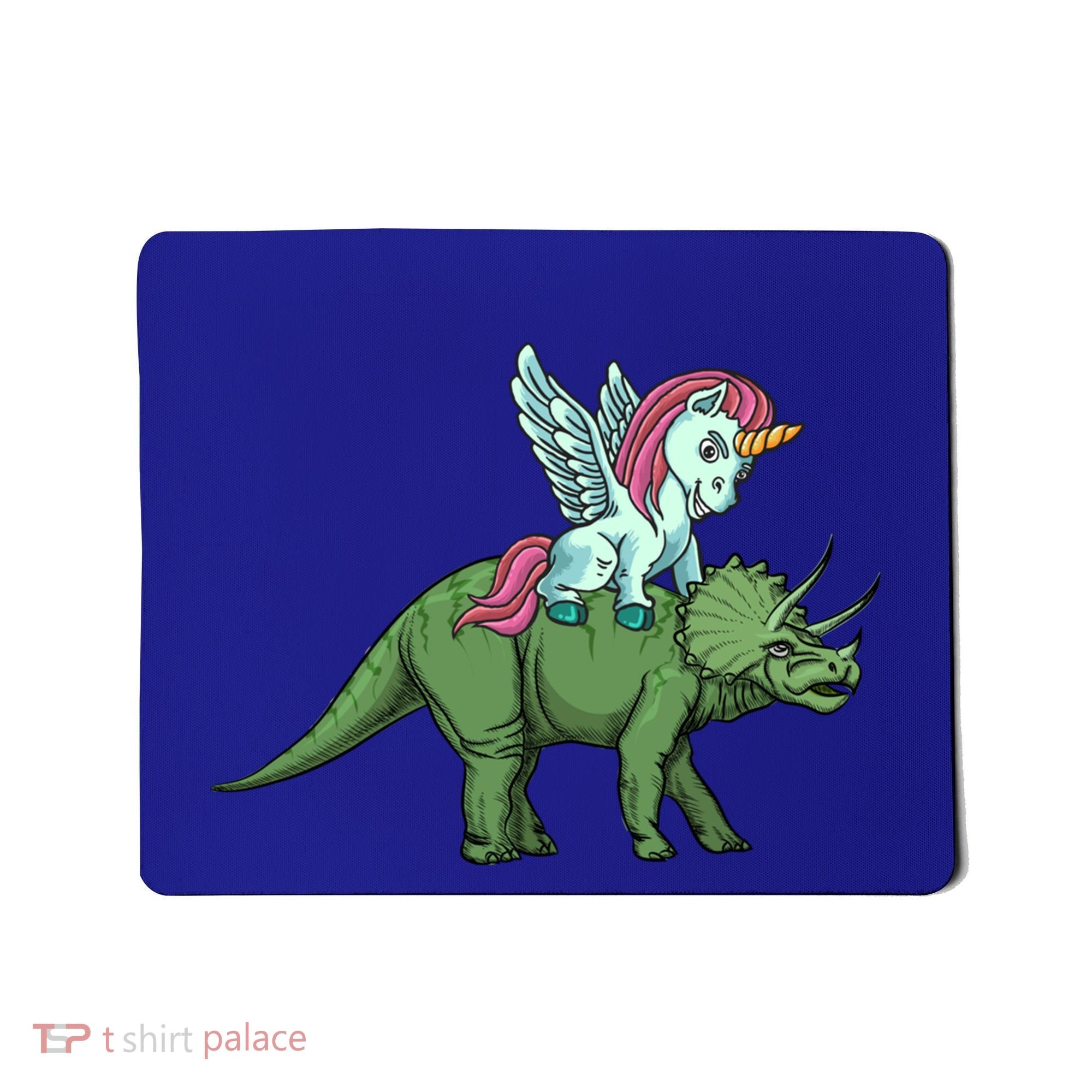Unicorn Riding Triceratops Funny Dinosaurs Cool Gift Mousepad