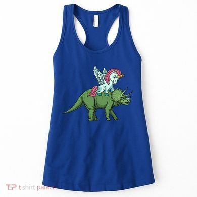 Unicorn Riding Triceratops Funny Dinosaurs Cool Gift Women's Tank Top