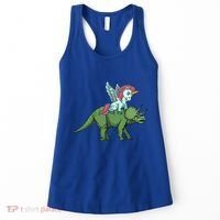 Unicorn Riding Triceratops Funny Dinosaurs Cool Gift Women's Tank Top thumb 0
