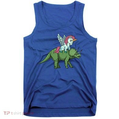 Unicorn Riding Triceratops Funny Dinosaurs Cool Gift Tank Top