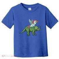 Unicorn Riding Triceratops Funny Dinosaurs Cool Gift Toddler T-Shirt thumb 0