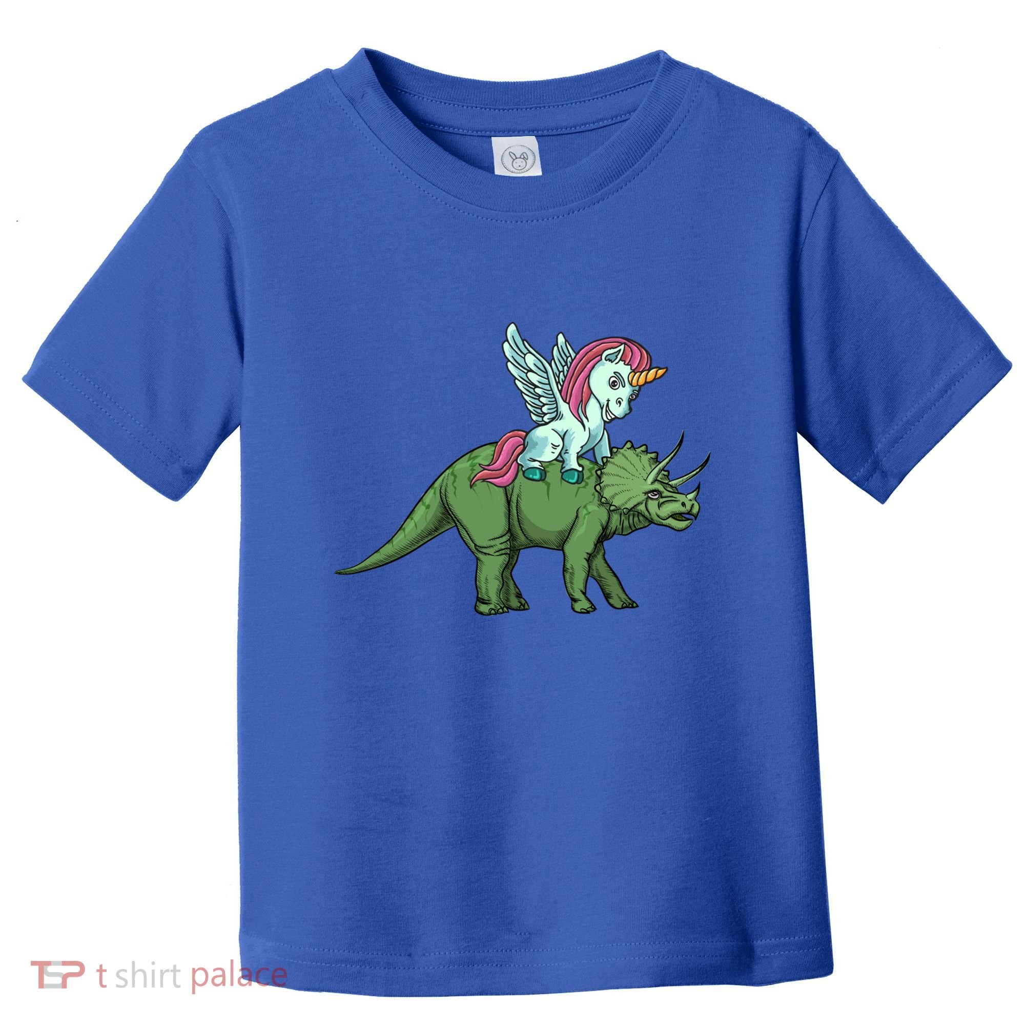 Unicorn Riding Triceratops Funny Dinosaurs Cool Gift Toddler T-Shirt