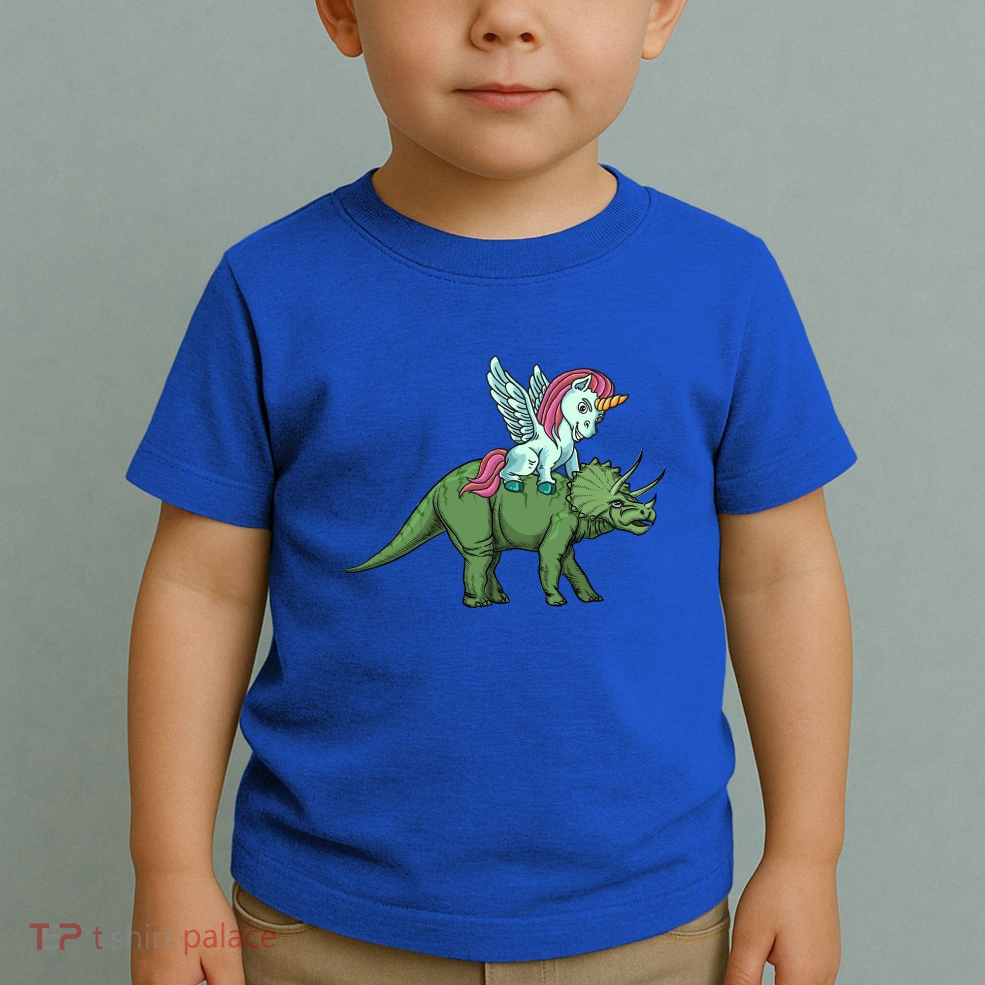Unicorn Riding Triceratops Funny Dinosaurs Cool Gift Toddler T-Shirt