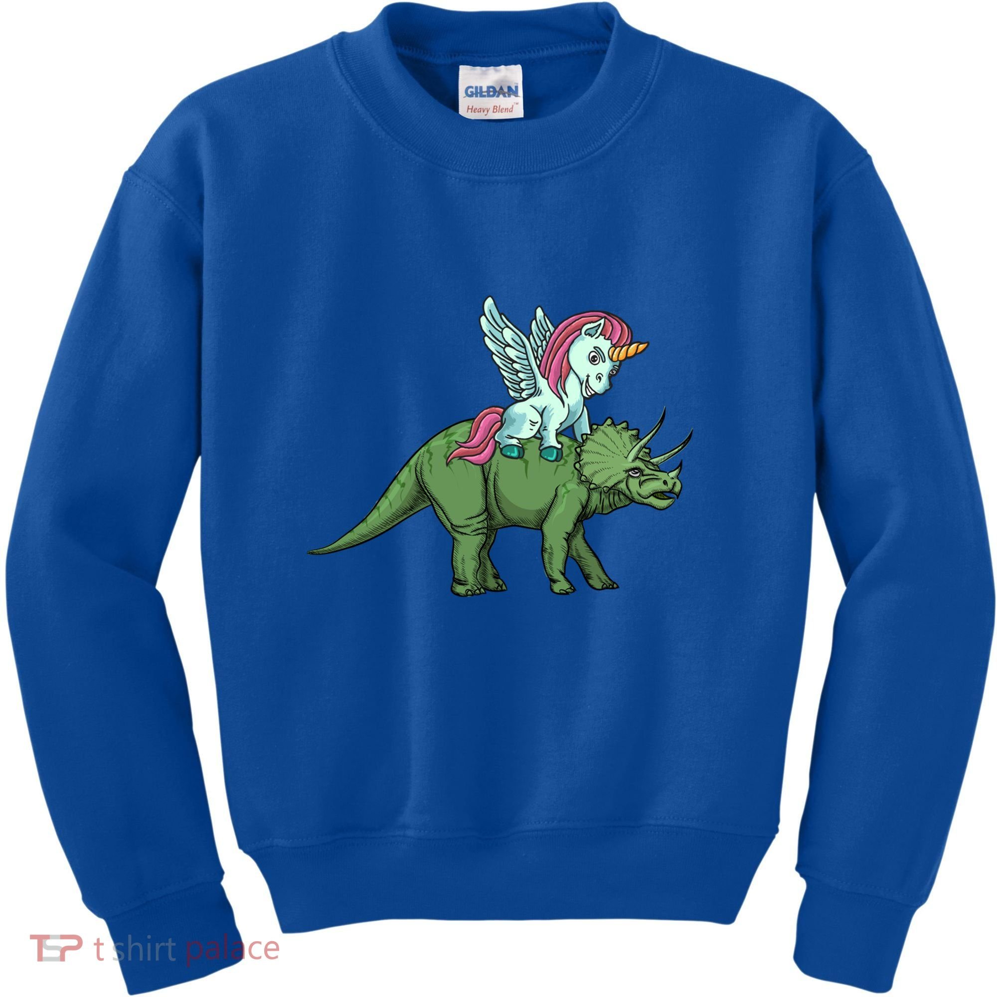 Unicorn Riding Triceratops Funny Dinosaurs Cool Gift Kids Sweatshirt