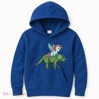 Unicorn Riding Triceratops Funny Dinosaurs Cool Gift Kids Hoodie thumb 0