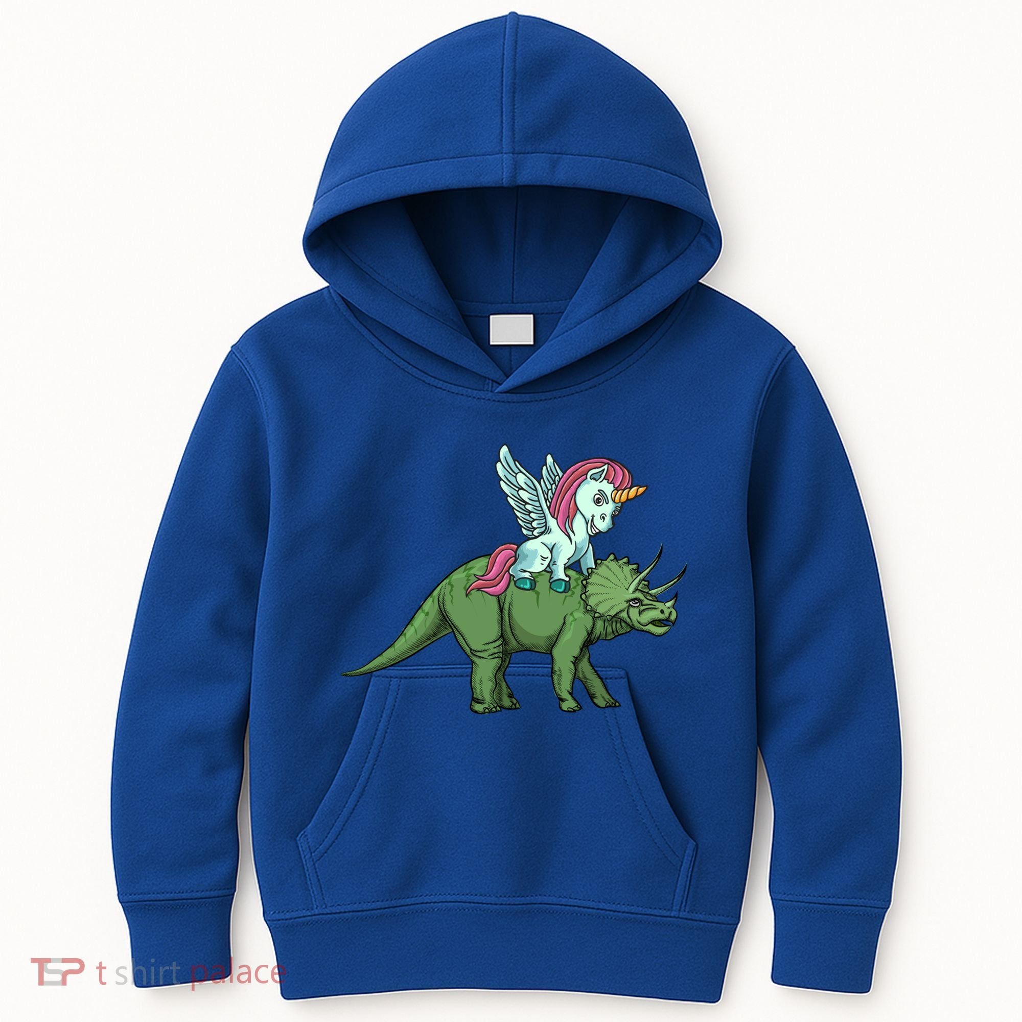 Unicorn Riding Triceratops Funny Dinosaurs Cool Gift Kids Hoodie
