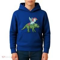 Unicorn Riding Triceratops Funny Dinosaurs Cool Gift Kids Hoodie thumb 4
