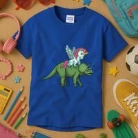Unicorn Riding Triceratops Funny Dinosaurs Cool Gift Kids T-Shirt thumb 3