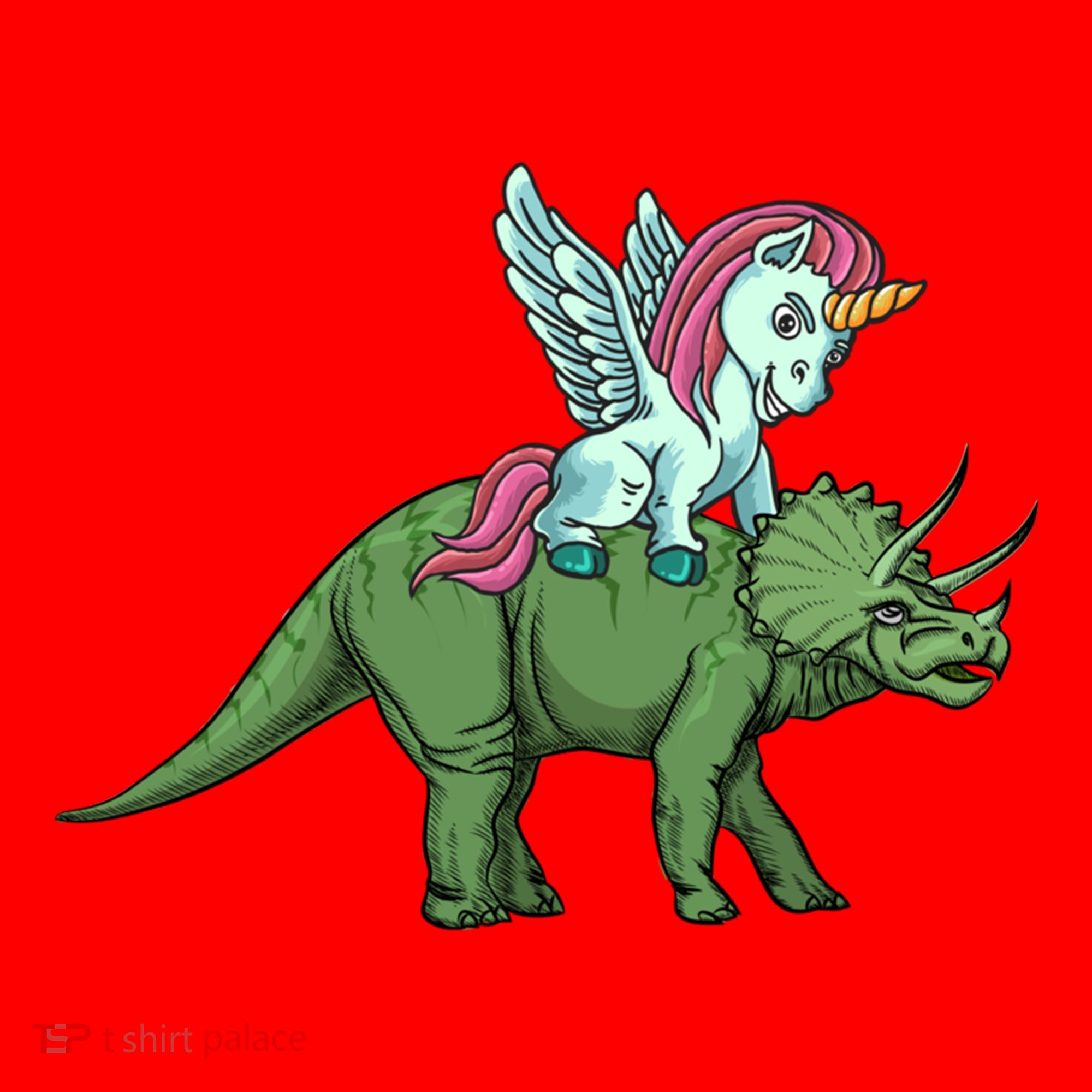 Unicorn Riding Triceratops Funny Dinosaurs Cool Gift Santa Hat