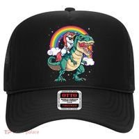 Unicorn Riding T Rex Dinosaur Rainbow Hat thumb 0