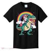 Unicorn Riding T Rex Dinosaur Rainbow Kids T-Shirt thumb 0