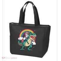Unicorn Riding T Rex Dinosaur Rainbow Tote Bag thumb 3