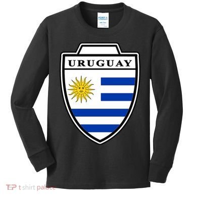 Uruguay Country Soccer Crest Kids Long Sleeve Shirt